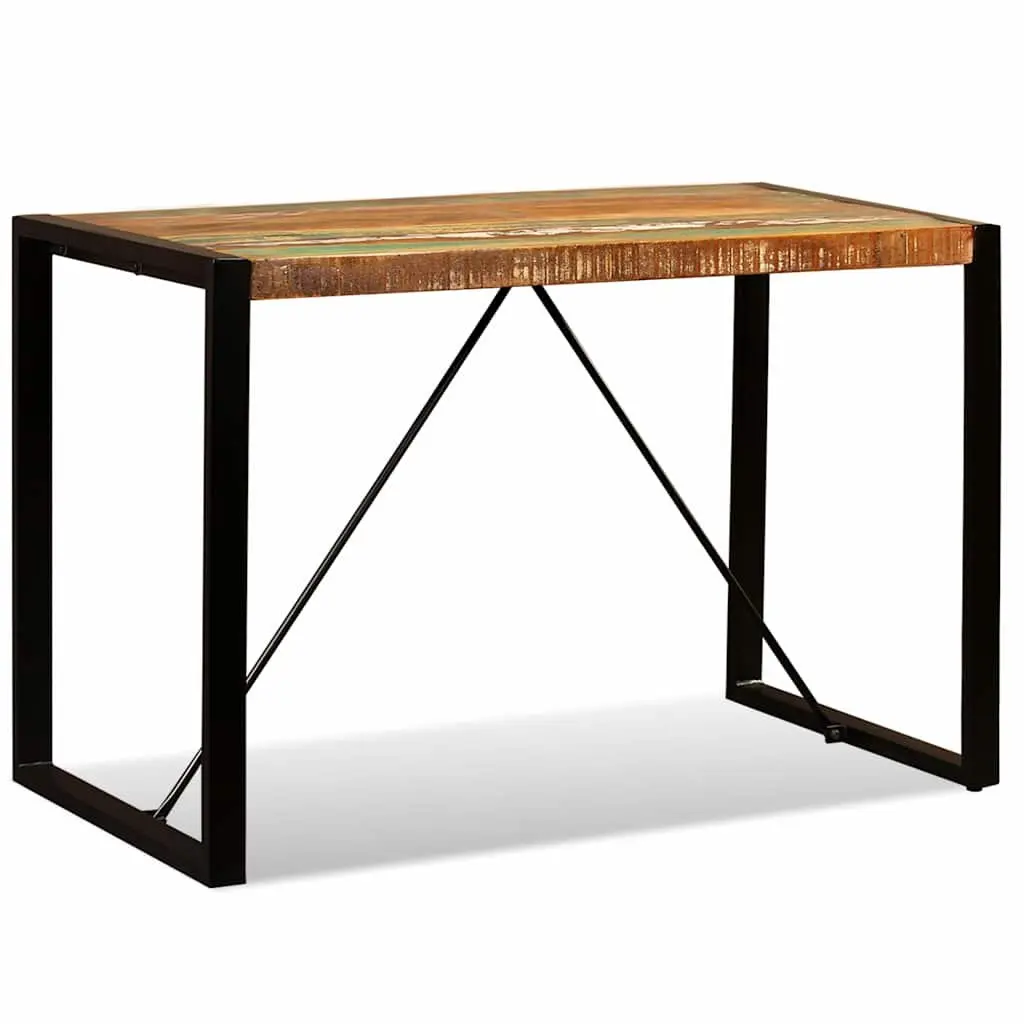 Dining Table Solid Reclaimed Wood Industrial Style Kitchen Room 120cm