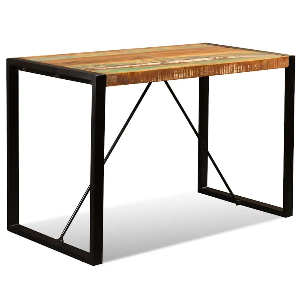 Dining Table Solid Reclaimed Wood Industrial Style Kitchen Room 120cm
