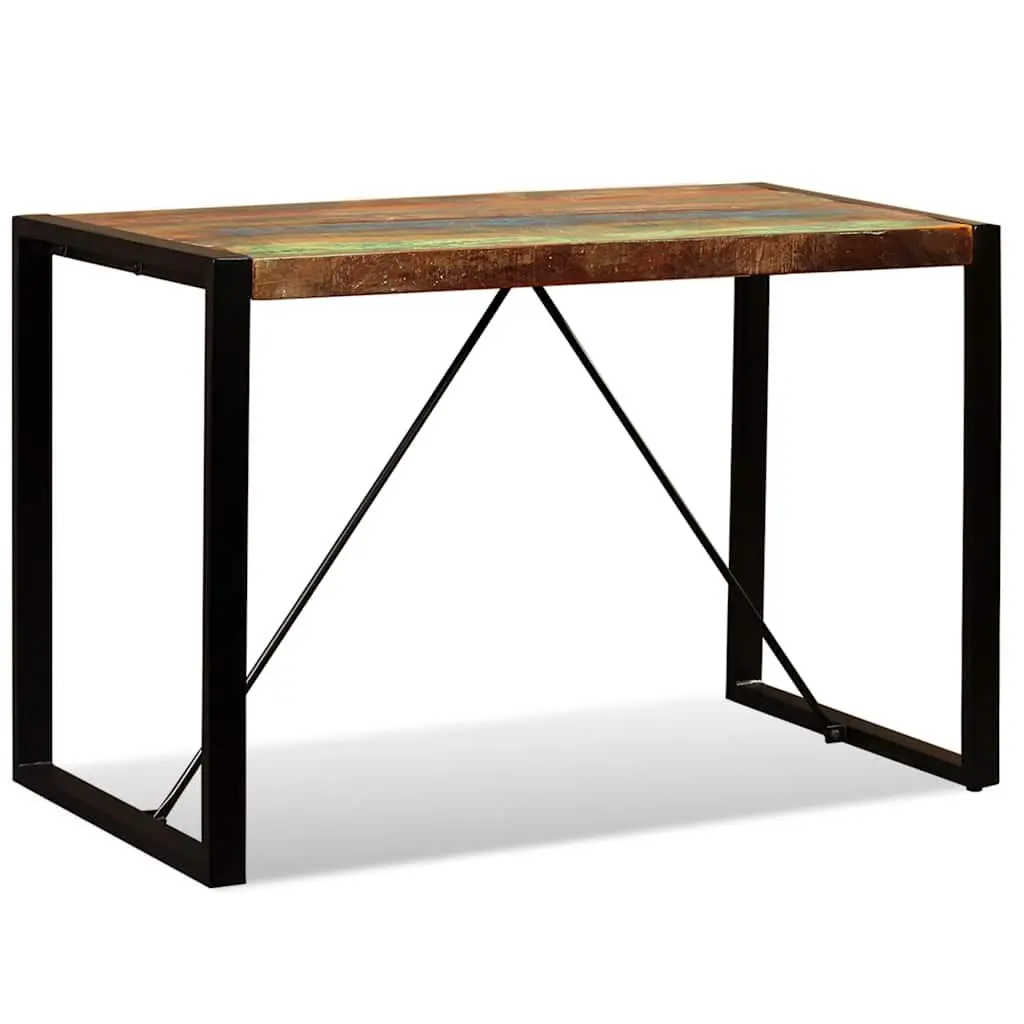 Dining Table Solid Reclaimed Wood Industrial Style Kitchen Room 120cm