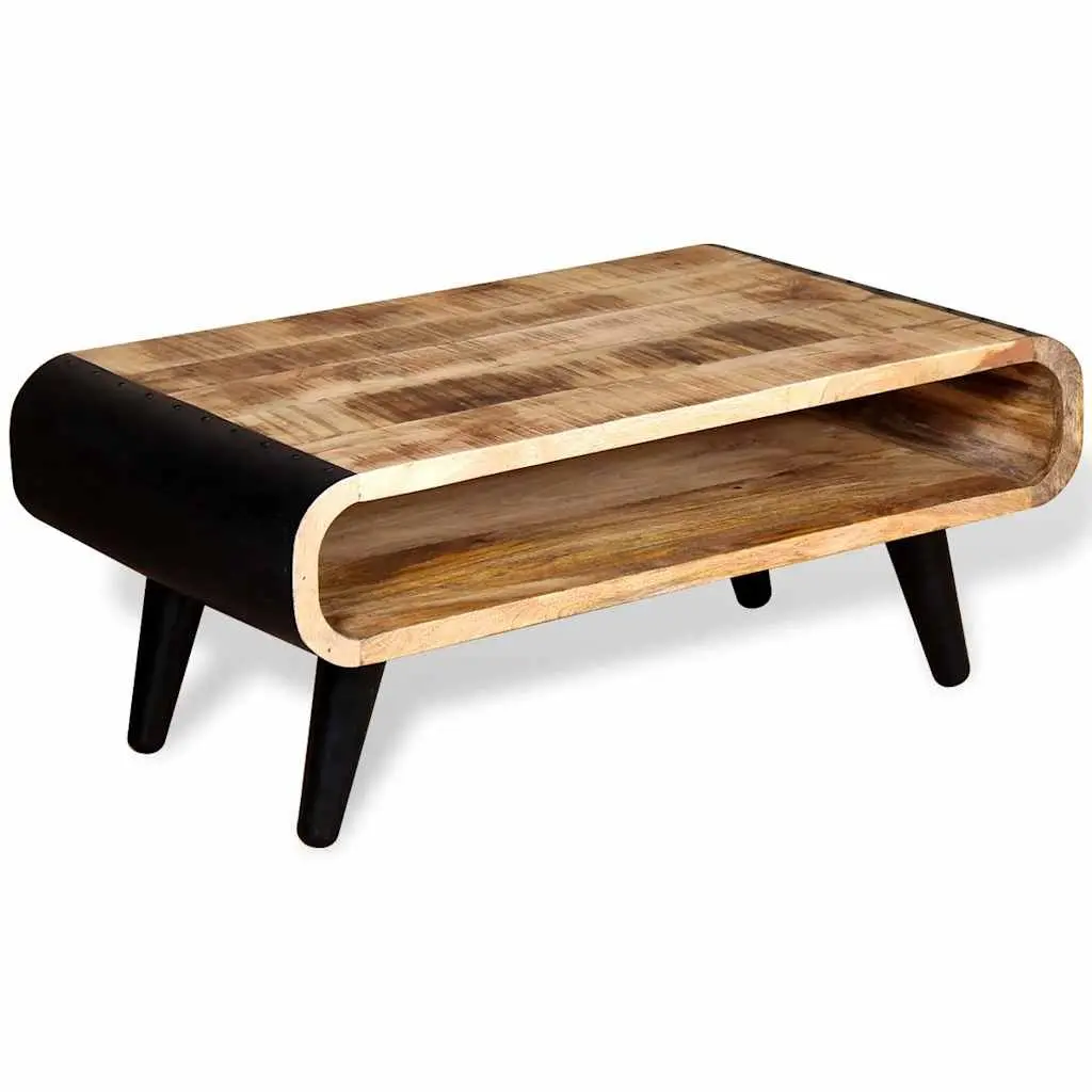 Industrial Coffee Table in Rough Mango Wood