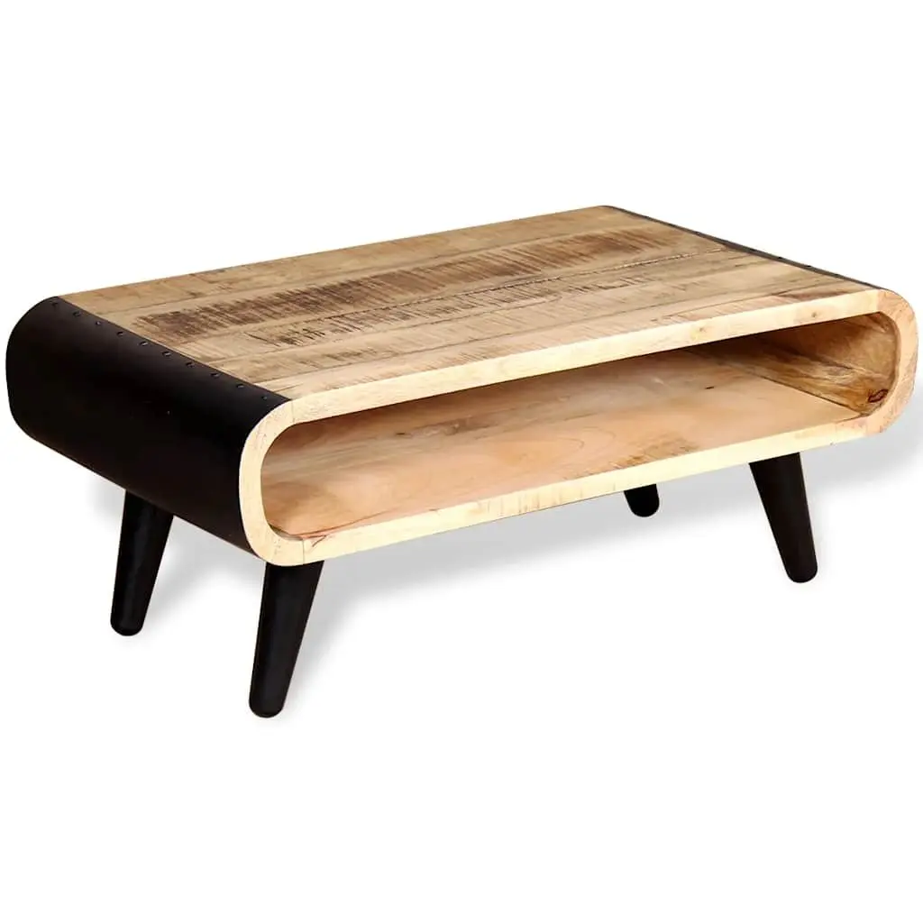 Industrial Coffee Table in Rough Mango Wood