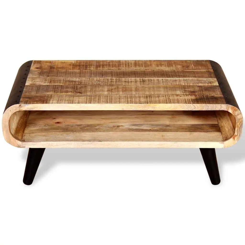 Industrial Coffee Table in Rough Mango Wood
