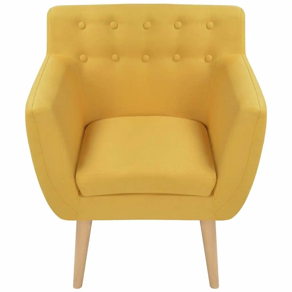 Armchair Living Room Yellow Fabric Modern Size