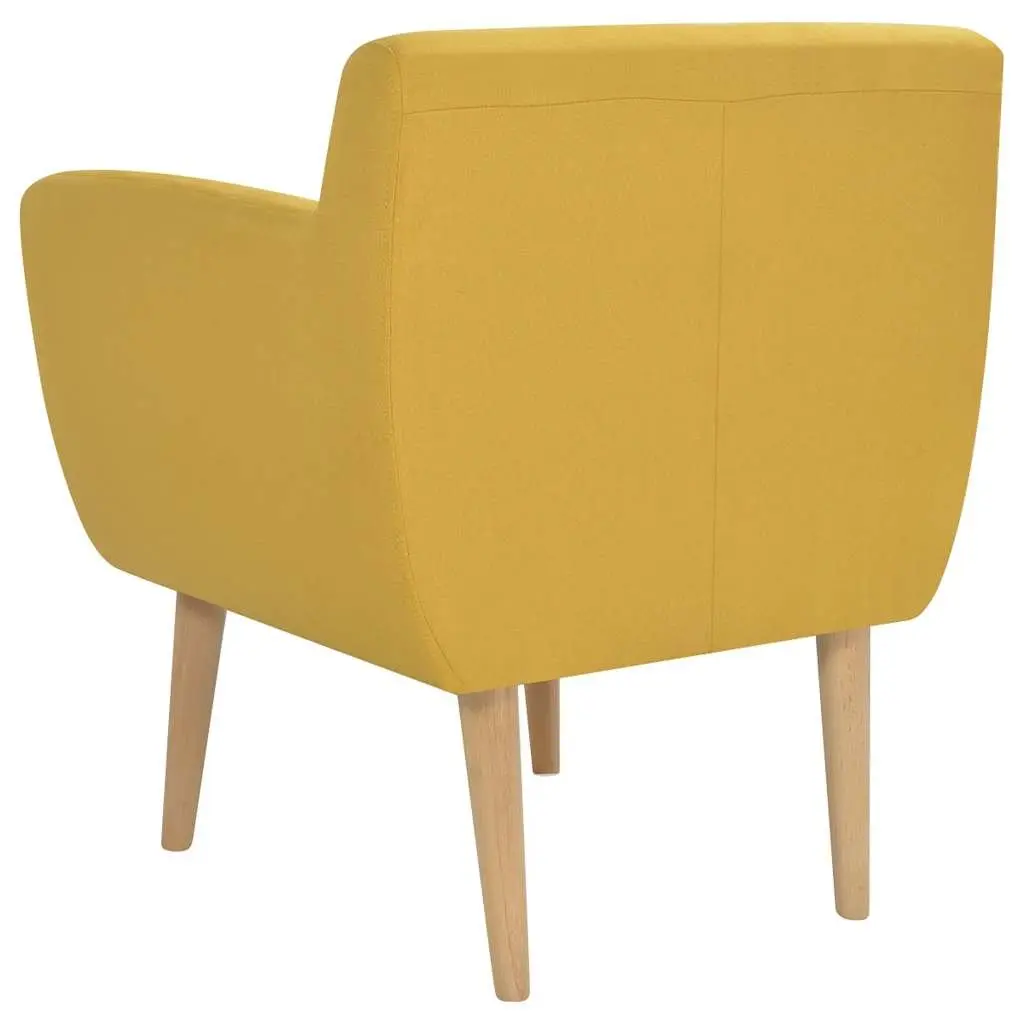 Armchair Living Room Yellow Fabric Modern Size
