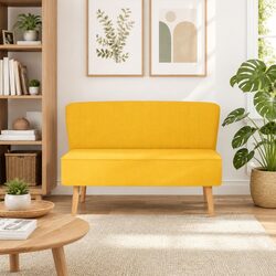 Dimensions and Details of the 2-Seater Yellow Sofa