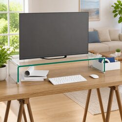 80x30x13 cm Tempered Glass Monitor Riser