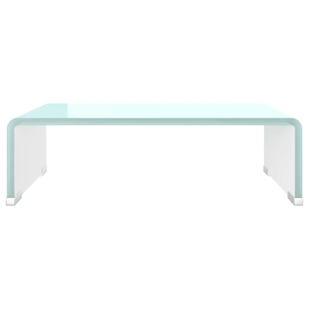 Glass TV Stand Monitor Riser for Home Office 40 x 25 x 11 cm Green Tempered Glass