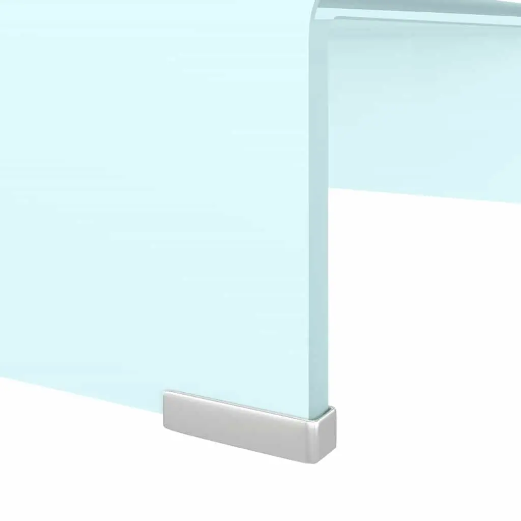Glass TV Stand Monitor Riser for Home Office 40 x 25 x 11 cm Green Tempered Glass