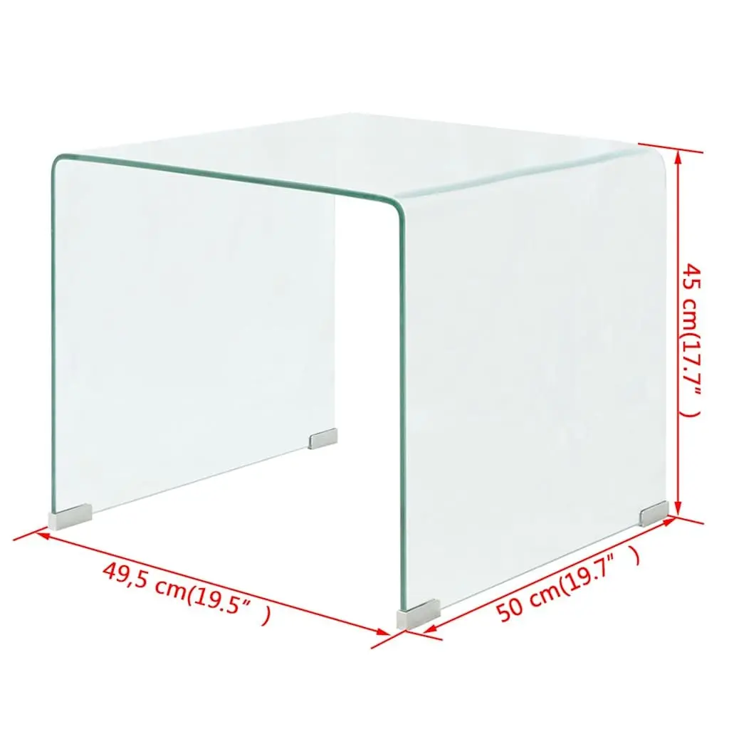 Coffee Table Living Room Bedroom Compact Tempered Glass