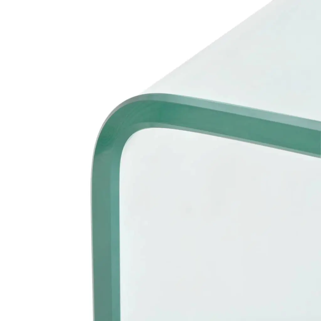 Coffee Table Tempered Glass Clear Contemporary Design Living Room Study Accent