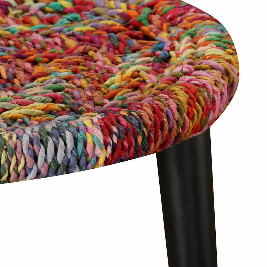 Coffee Table Set 2 Pieces Chindi Weave Multicolour Nesting Tables Living Room