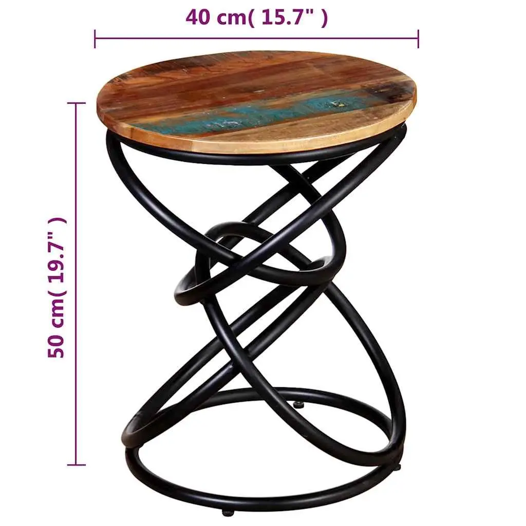 End Table Solid Reclaimed Wood Vintage Side Coffee Table Living Room Furniture