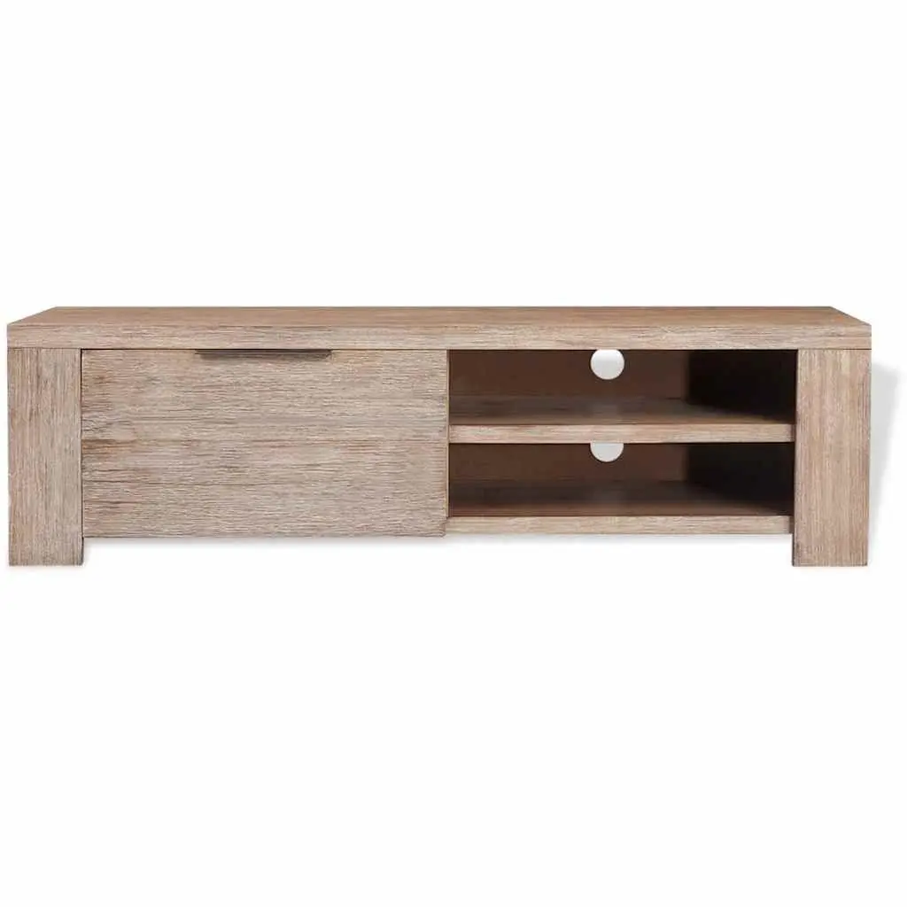 TV Cabinet Solid Acacia Wood Brushed Living Room Bedroom Storage Unit
