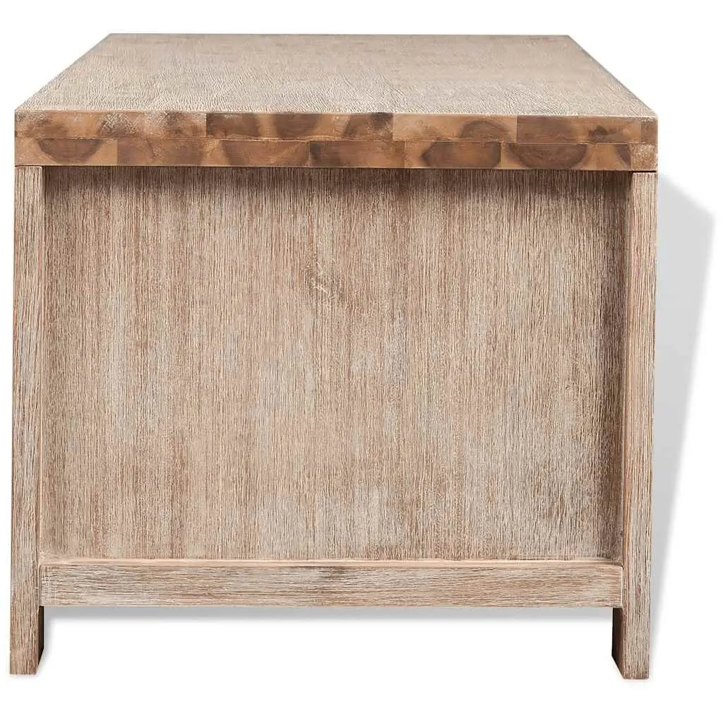 TV Cabinet Solid Acacia Wood Brushed Living Room Bedroom Storage Unit