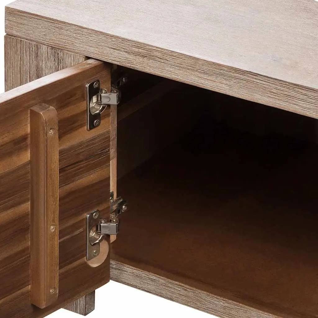 TV Cabinet Solid Acacia Wood Brushed Living Room Bedroom Storage Unit