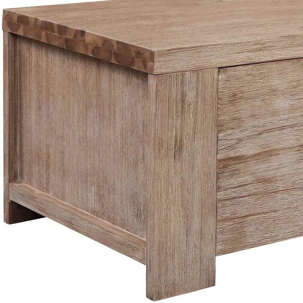 TV Cabinet Solid Acacia Wood Brushed Living Room Bedroom Storage Unit