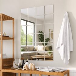 24 Frameless Square Mirror Tiles for Wall Decoration