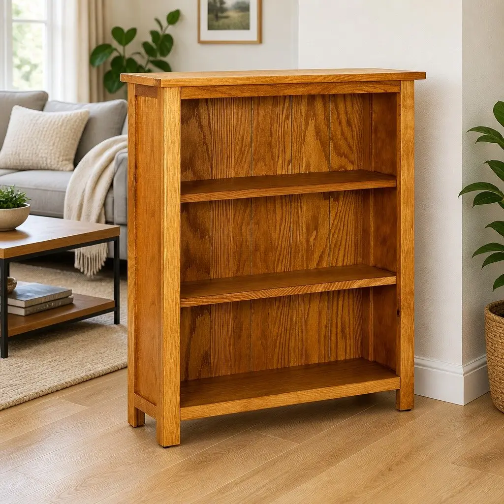 3-Tier Wooden Bookcase for Study Room Living Space Home Library 70x22.5x82cm