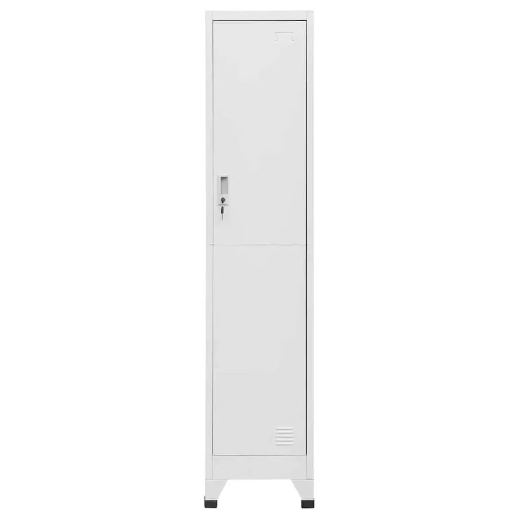 Locker Cabinet Grey Storage Unit Compartment Shelf Hanging Bar Industrial Decor