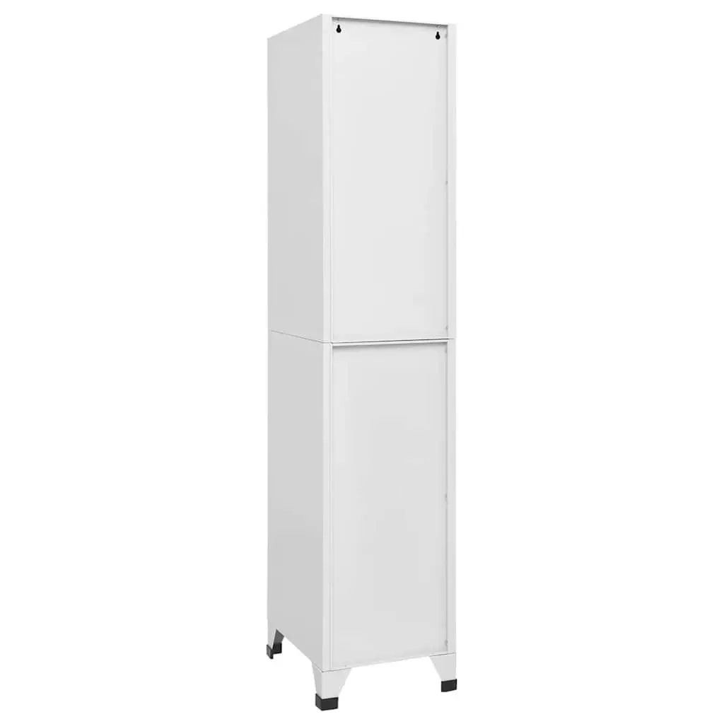 Locker Cabinet Grey Storage Unit Compartment Shelf Hanging Bar Industrial Decor