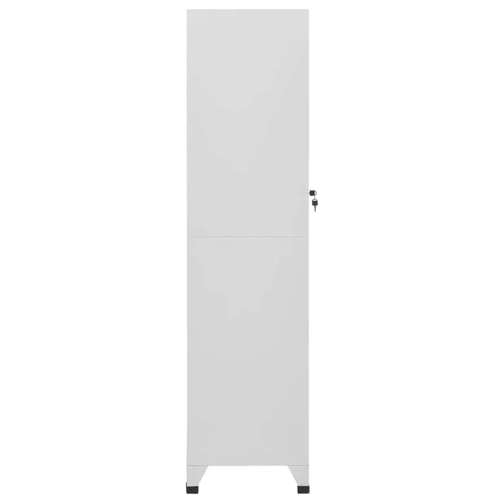 Locker Cabinet Grey Storage Unit Compartment Shelf Hanging Bar Industrial Decor