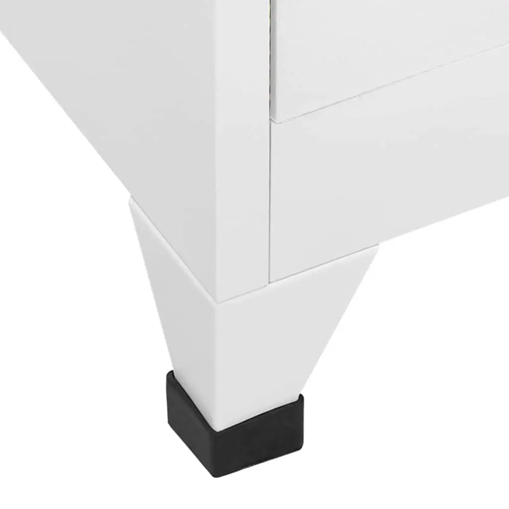 Locker Cabinet Grey Storage Unit Compartment Shelf Hanging Bar Industrial Decor