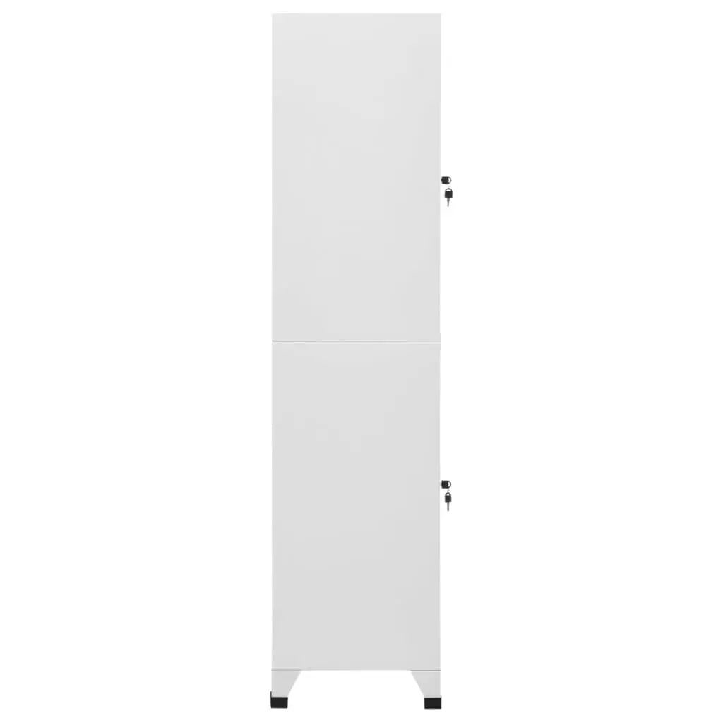 Storage Locker Cabinet for Sports Facilities Offices Industrial Grey Steel 2 Compartments