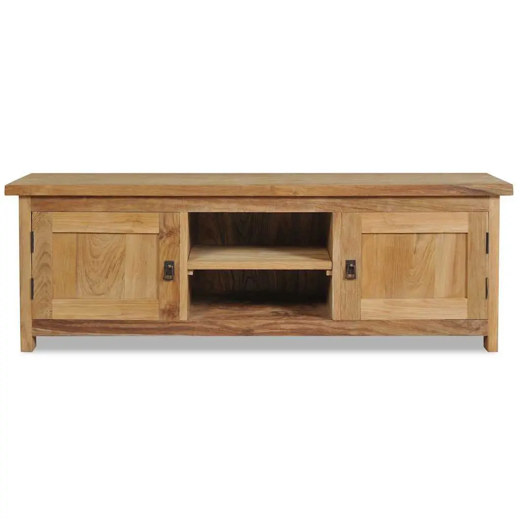 Solid Teak TV Cabinet 120x30x40 cm Brown Colonial Style Storage Furniture
