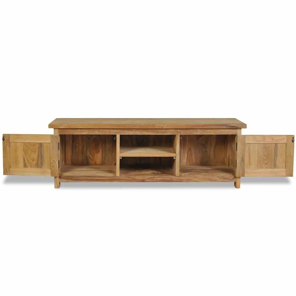 Solid Teak TV Cabinet 120x30x40 cm Brown Colonial Style Storage Furniture