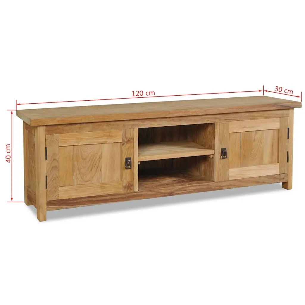 Solid Teak TV Cabinet 120x30x40 cm Brown Colonial Style Storage Furniture