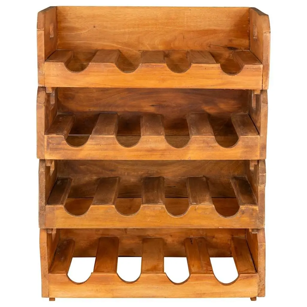 Wine Rack Set for Kitchen Dining Bar 4 Piece Wooden Storage Holder Stackable Display