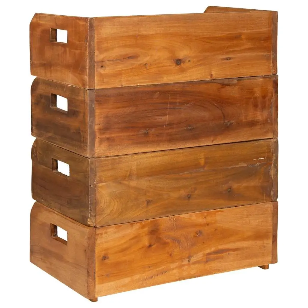 Wine Rack Set for Kitchen Dining Bar 4 Piece Wooden Storage Holder Stackable Display