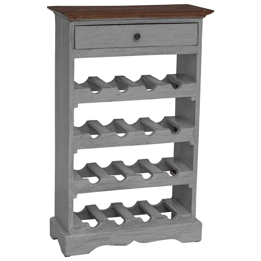 Solid Mahogany Wood Wine Rack Antique Style Storage Cabinet Home 55 x 23 x 85 cm