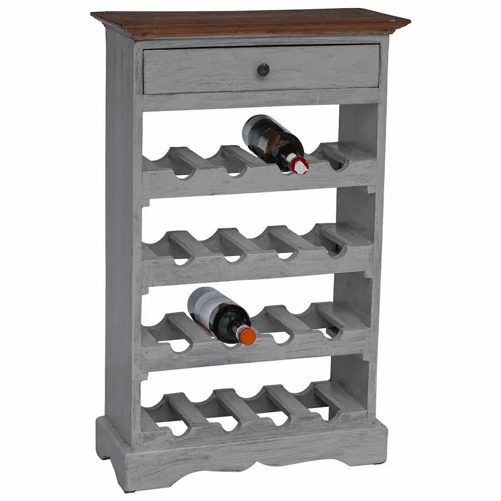 Solid Mahogany Wood Wine Rack Antique Style Storage Cabinet Home 55 x 23 x 85 cm