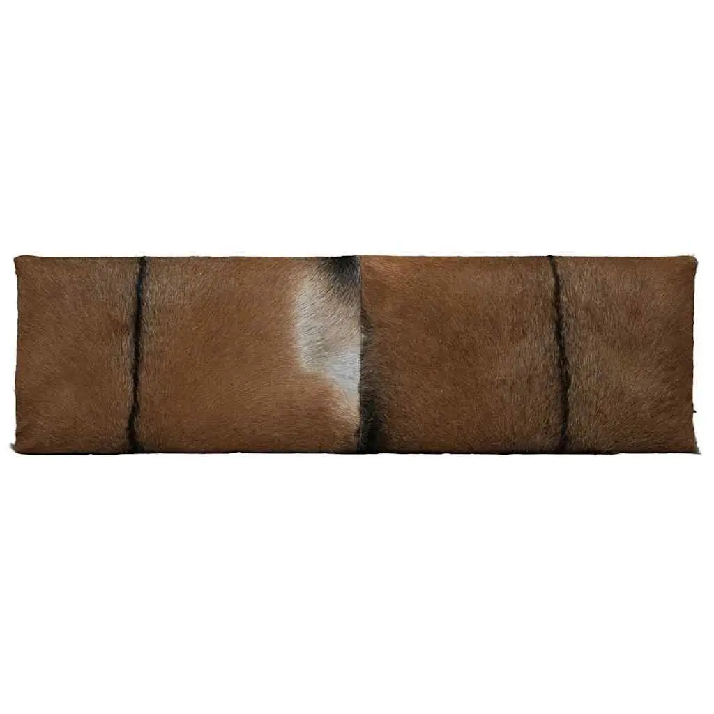 Goat Leather Bench for Entryway Living Room Multicolour Teak Frame