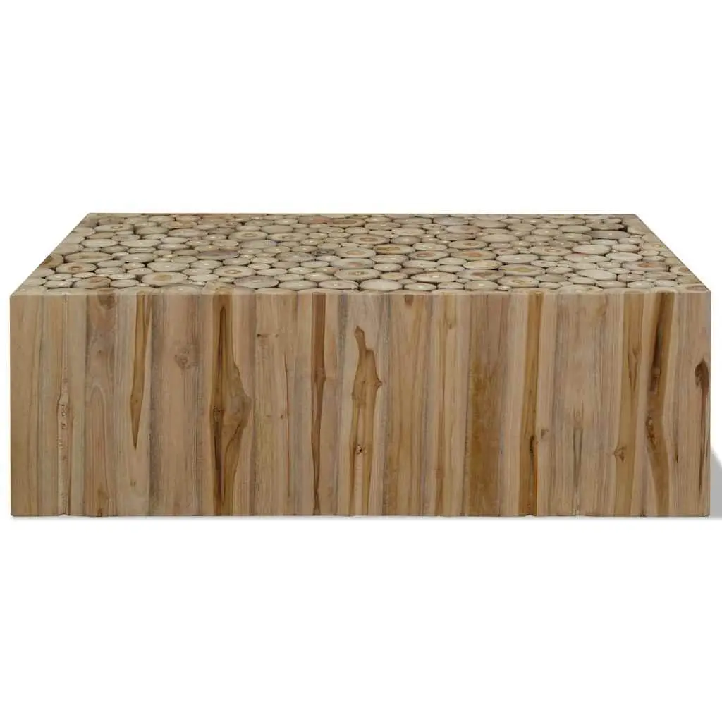 Coffee Table Accent Living Room Furniture Brown Wood Teak Style Side End Table