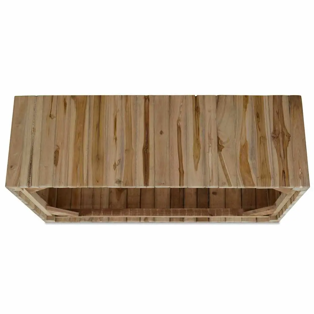 Coffee Table Accent Living Room Furniture Brown Wood Teak Style Side End Table