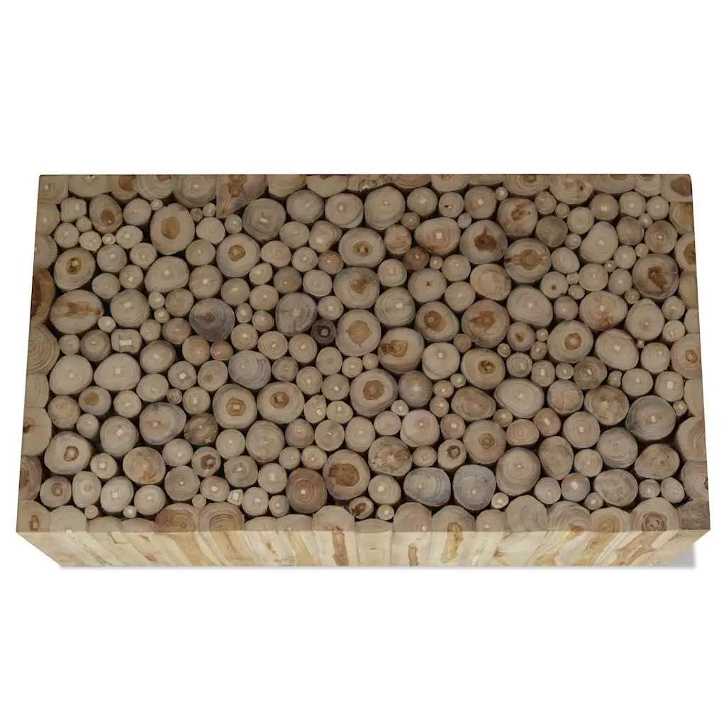 Coffee Table Accent Living Room Furniture Brown Wood Teak Style Side End Table