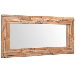 Decorative Mirror with Teak Frame, 120 x 60 cm Dimensions