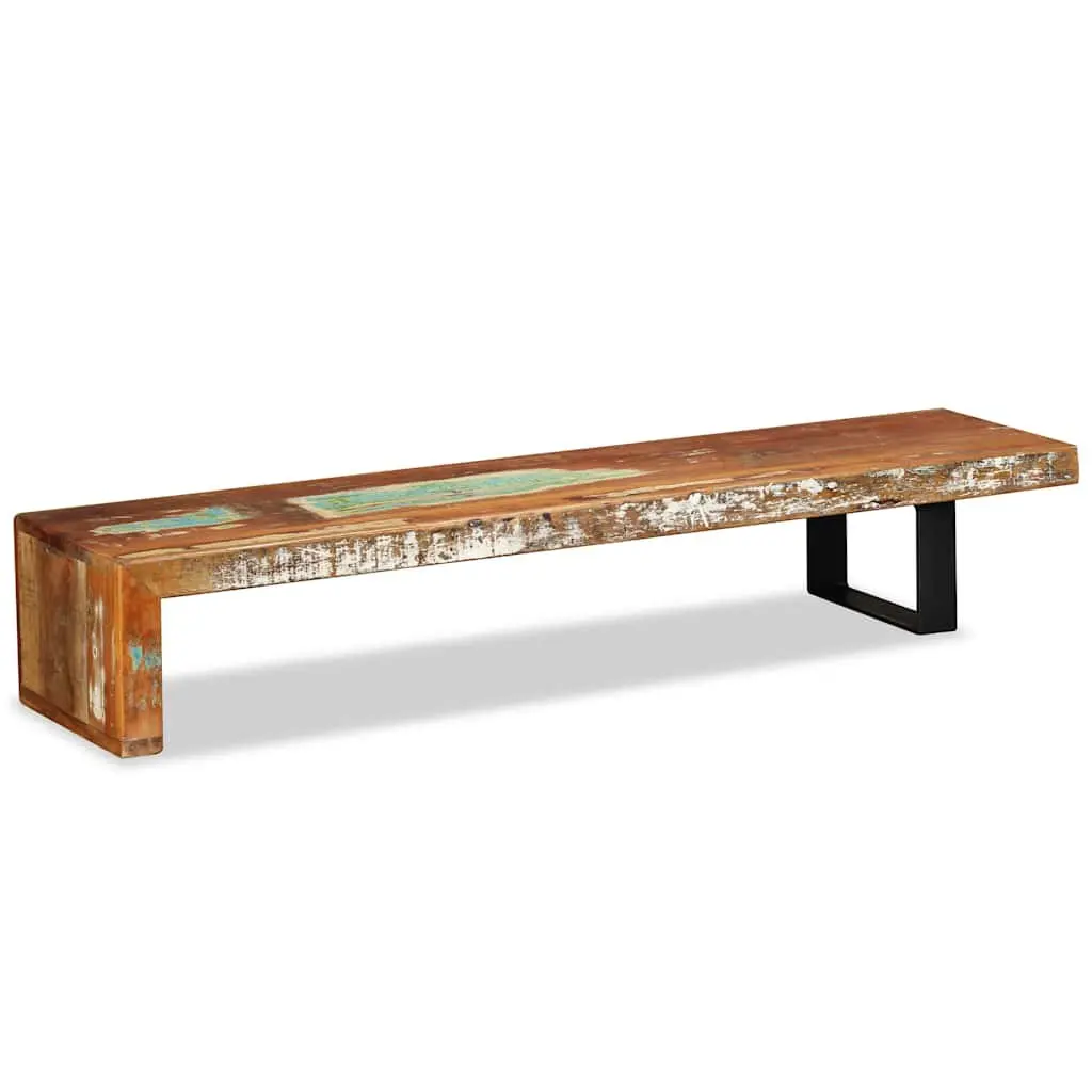 TV Stand Solid Reclaimed Wood Brown Stackable Storage Cabinet 2-Tier Lowboard