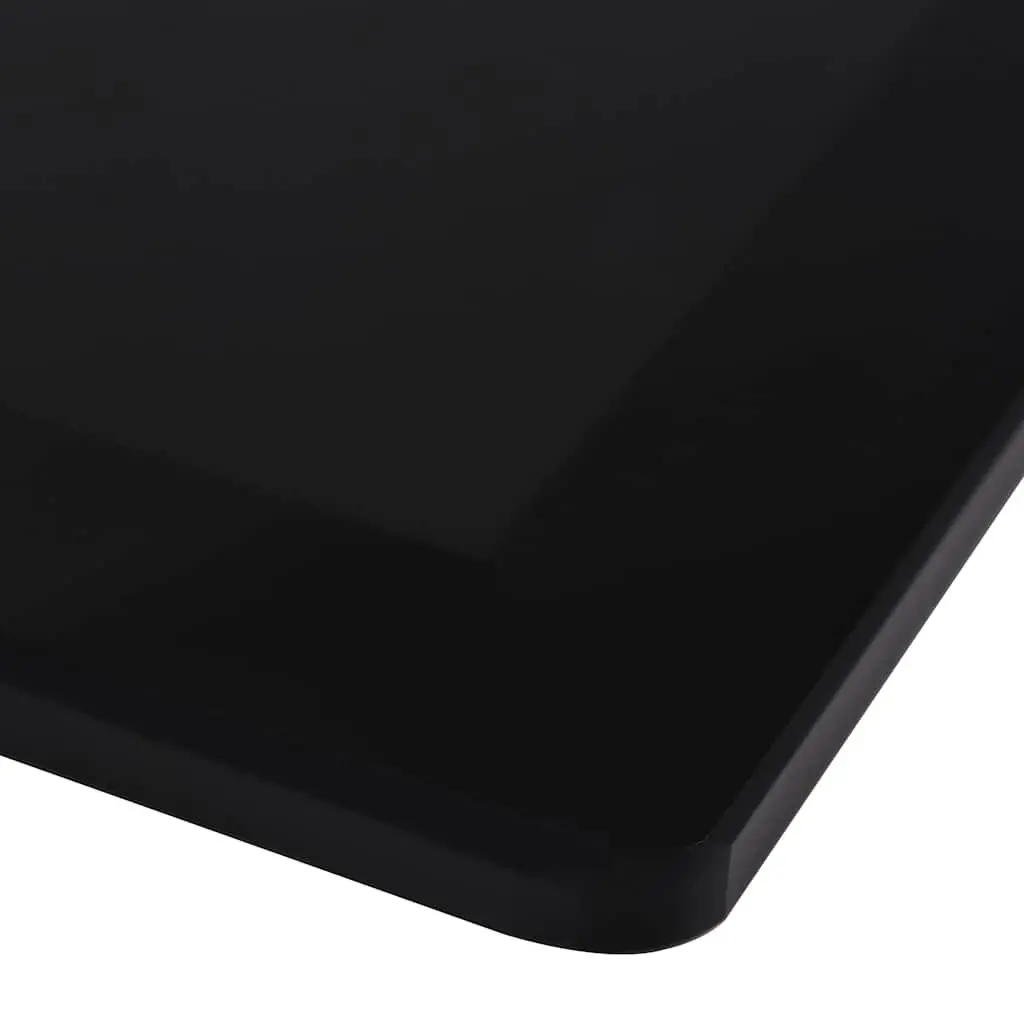 Tempered Glass Table Top Square 700x700mm Black Dining Coffee Garden