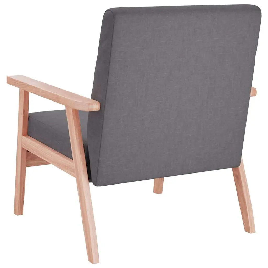 Armchair Dark Grey Fabric Upholstered Comfortable Lounge Chair Living Room