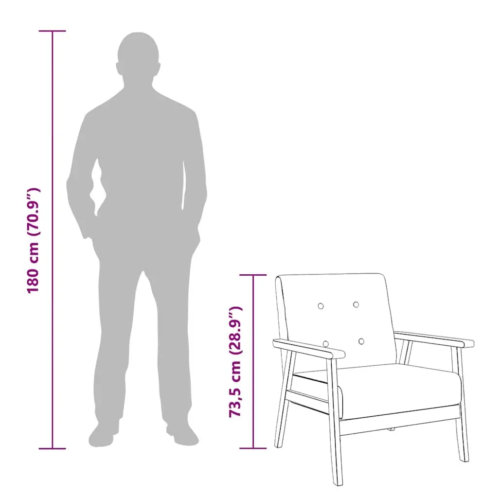 Armchair Dark Grey Fabric Upholstered Comfortable Lounge Chair Living Room