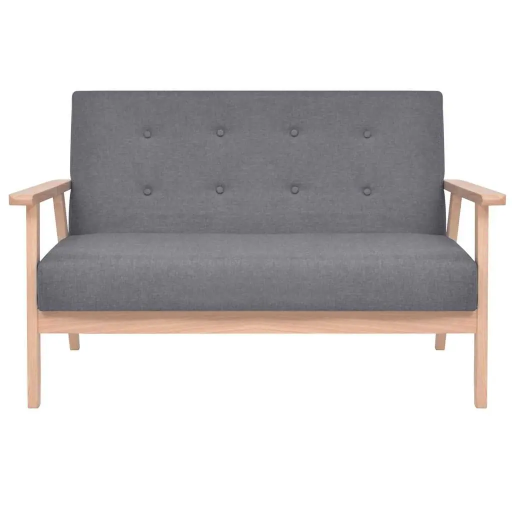 2-Seater Sofa Living Room Grey Upholstered