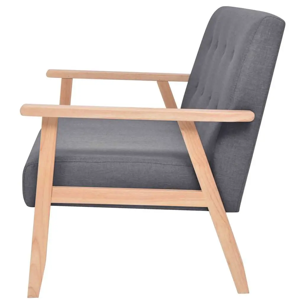 2-Seater Sofa Living Room Grey Upholstered