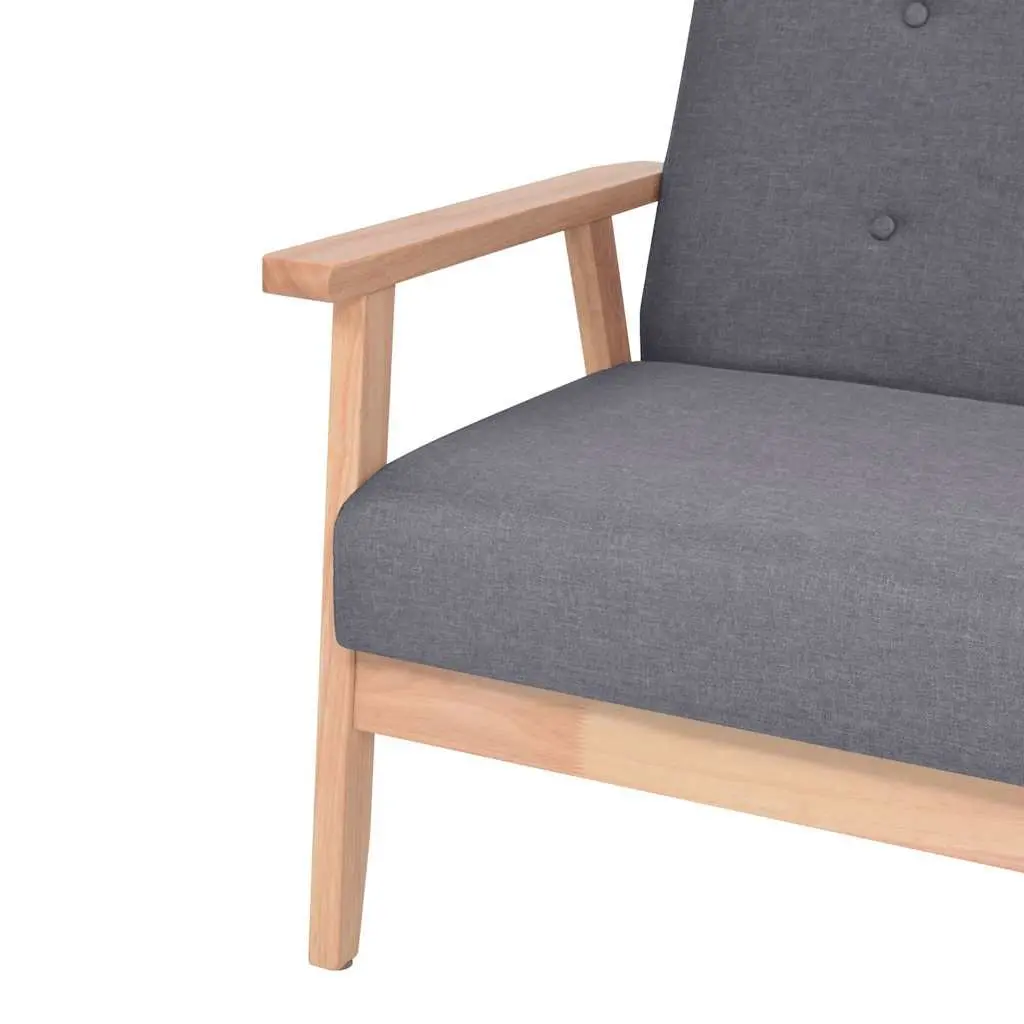 2-Seater Sofa Living Room Grey Upholstered