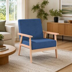 Specifications of Blue Fabric Lounge Armchair