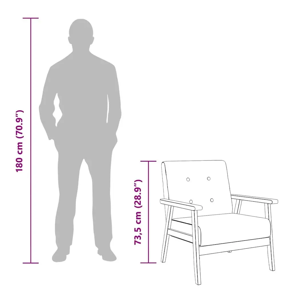 Blue Upholstered Lounge Chair for Living Room Soft Fabric Foam Padded Solid Wood Frame