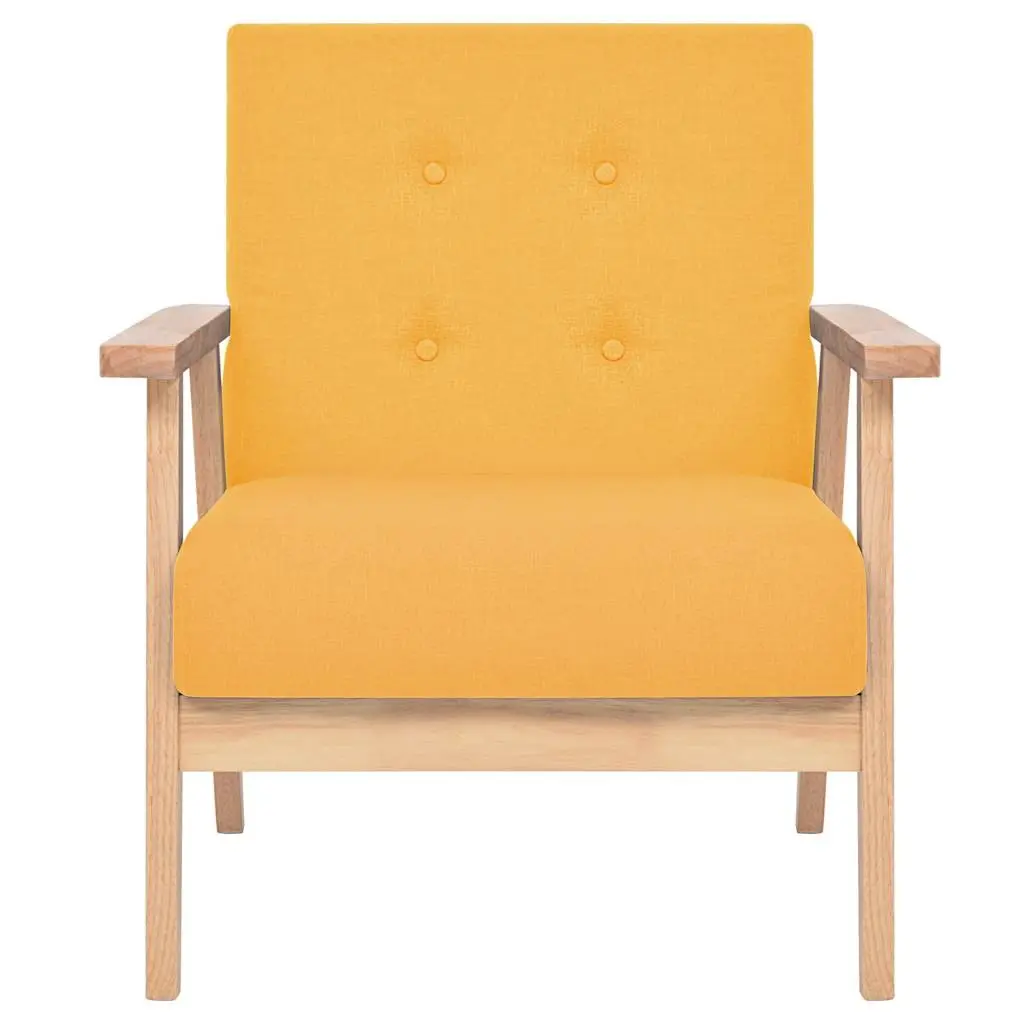 Yellow Fabric Armchair