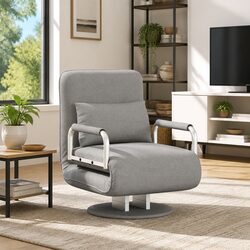 Convertible Swivel Chair Sofa Bed Specifications in Grey